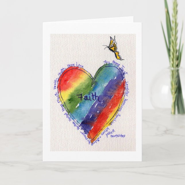 Heartwishes with Yellow Butterfly Card (Front)