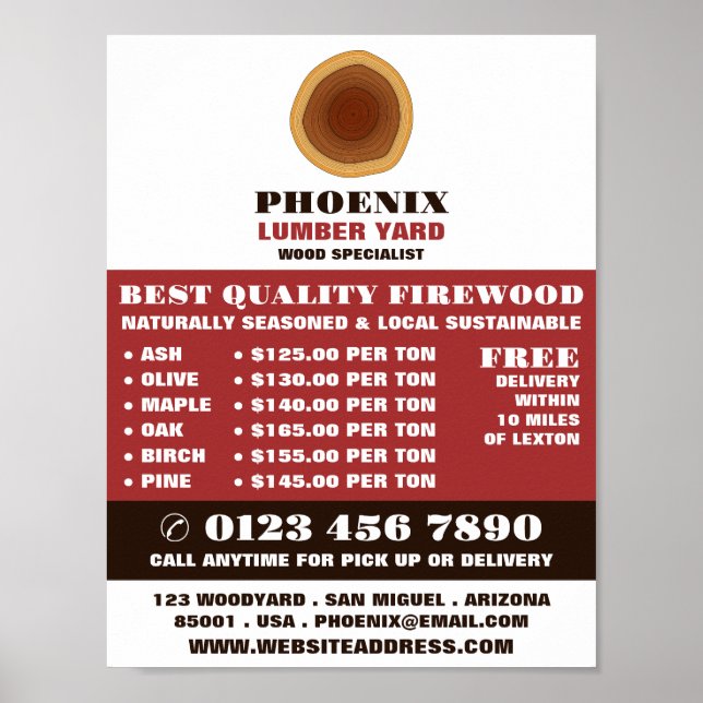 Heartwood Logo, Lumber/Timber/Wood Yard Advert Poster (Front)