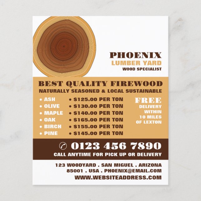 Heartwood, Lumber/Timber/Wood Yard Advertising Flyer (Front)
