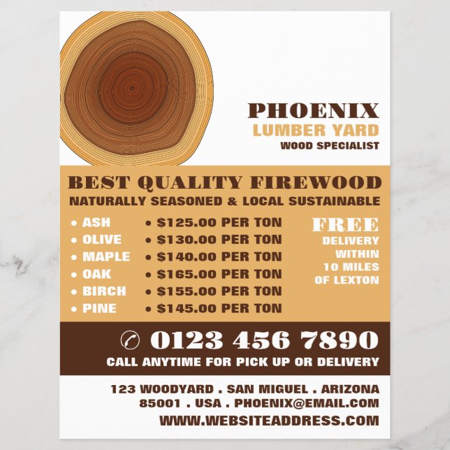 Heartwood, Lumber/Timber/Wood Yard Advertising Flyer (Front)