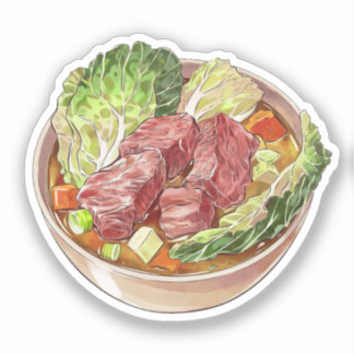Hearty Beef and Cabbage Soup Illustration