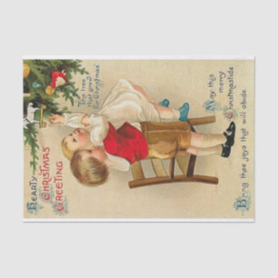 Hearty Christmas Greeting by Ellen Clapsaddle Tissue Paper