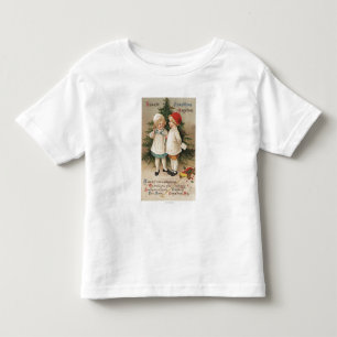 Hearty Christmas GreetingKids by a Tree Toddler T-Shirt