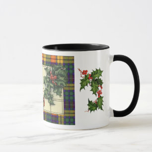 Hearty Christmas Greetings, Buchanan tartan Mug
