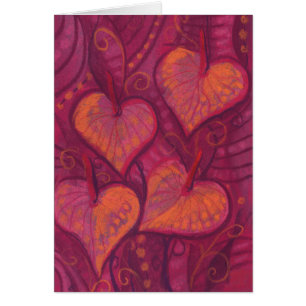 Hearty Flowers, floral hearts, pink, red & orange