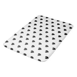 Hearty Hearts - Black and White - Bath Mat