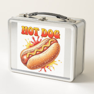 Hearty Hot Dog by Natasha Us Metal Lunch Box
