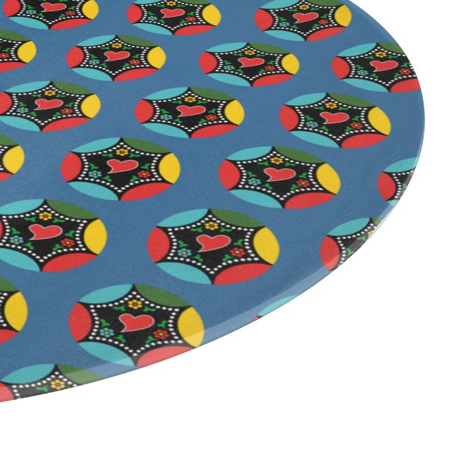 Hearty Portuguese Christmas baunle pattern Cutting Board (Corner)