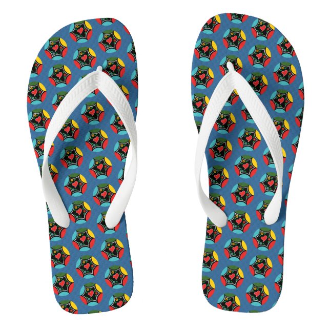Hearty Portuguese Christmas baunle pattern Flip Flops (Footbed)
