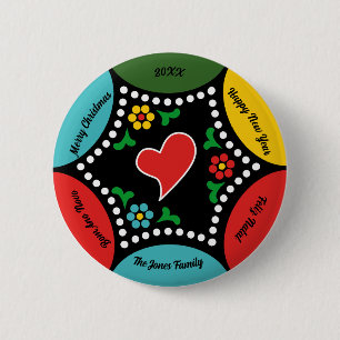 Hearty Portuguese Christmas Party and Gifts 6 Cm Round Badge