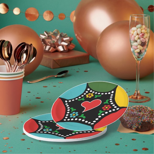 Hearty Portuguese Christmas Party and Gifts Paper Plate (Multi)