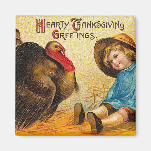 Hearty Thanksgiving Greetings Magnet