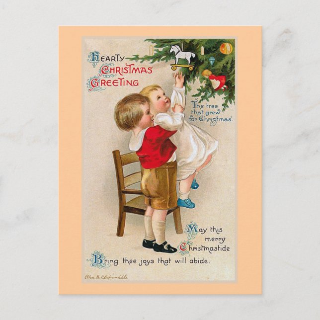 "Hearty Xmas Greetings" Holiday Postcard (Front)