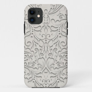 HeartyChic Natural Linen Damask Heart iPhone 11 Case