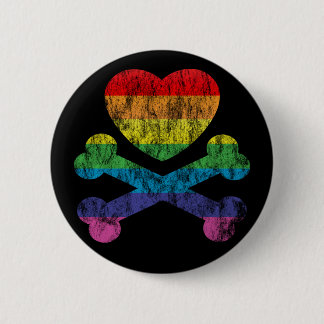 heartz and bones. 6 cm round badge