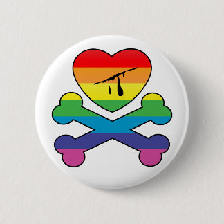 heartz and bones. 6 cm round badge