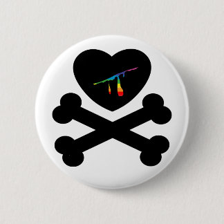 heartz and bones. 6 cm round badge