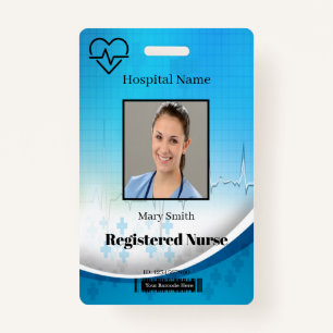 Heat Beat Cross Medical Vertical Photo ID ID Badge