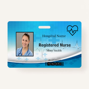 Heat Beat Lifeline Cross Medical Photo ID ID Badge