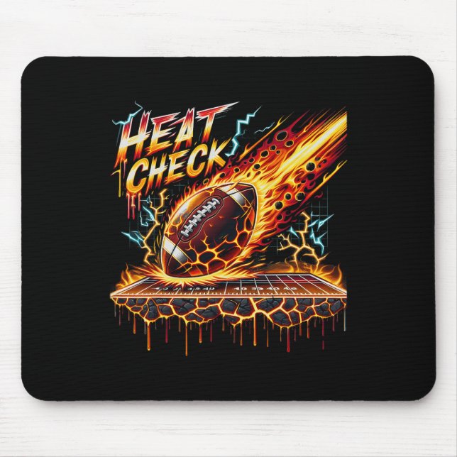 Heat Check Flaming Footll Drip Graphic For Men Boy Mouse Mat (Front)