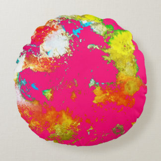 Heat Map Pink Round Cushion
