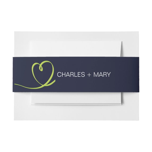 Heat & Tropical Leaves and Flowers Invitation Belly Band (Front Example)