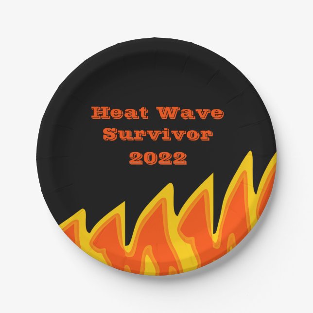 Heat Wave Survivor 2022 Paper Plate (Front)