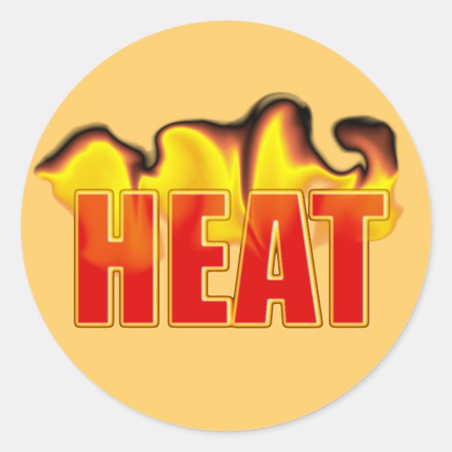 Heat With Burning Flames Name Gift Tag Bookplate (Front)