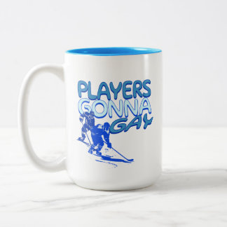 Heated Gay Hockey Rivalry Funny LGBT Pride Gift Two-Tone Coffee Mug
