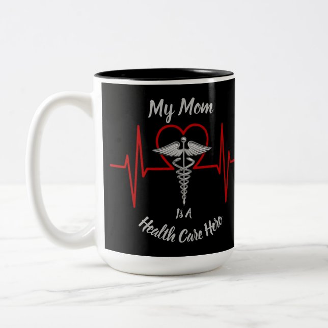 Heath Care Hero Mum Two-Tone Coffee Mug (Left)