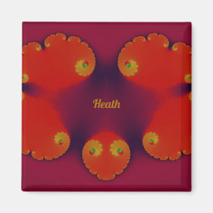 HEATH ~ Red Scarlet Blue and Yellow Pattern ~  Magnet