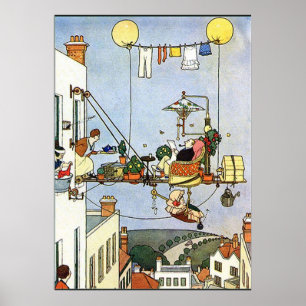 Heath Robinson Illustration Home Comforts W Heath Poster