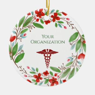 Heathcare Hospital Custom Holiday Ceramic Tree Decoration