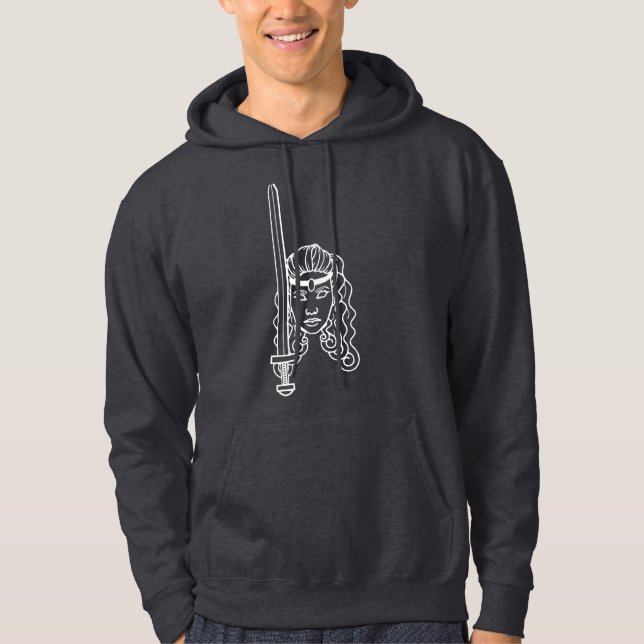 Heathen Freyja Sword Norse Pagan Asatru Viking Hoodie (Front)