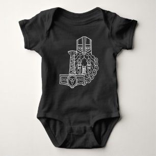 Heathen Norse Pagan Asatru Viking Thor Black Baby Bodysuit