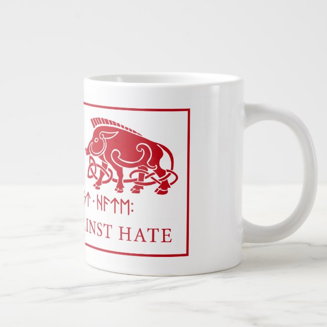 Heathens Against Hate Double Boar Logo Large Coffee Mug (Right)