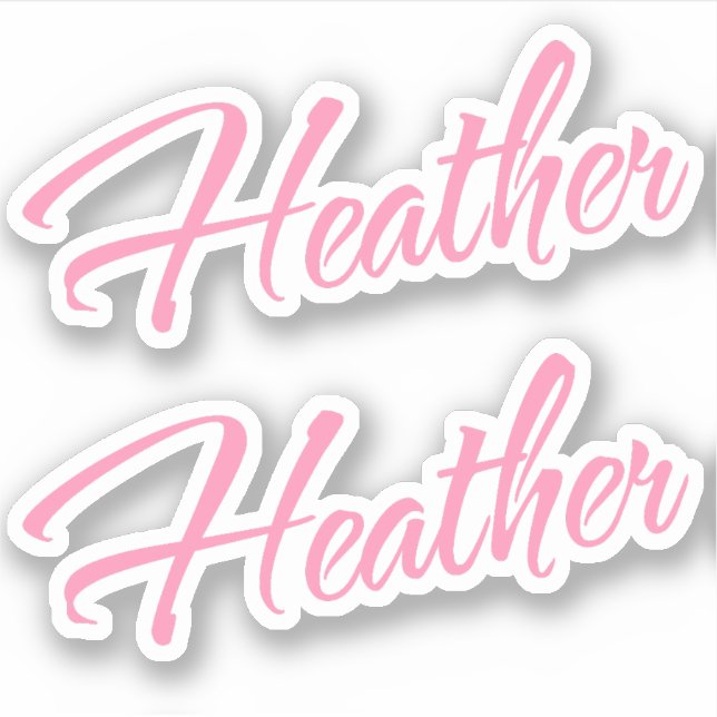 Heather Decorative Name in Pink x2 Sticker (Front)