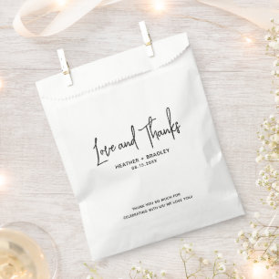 Heather Elegant Black White Minimal Modern Wedding Favour Bags