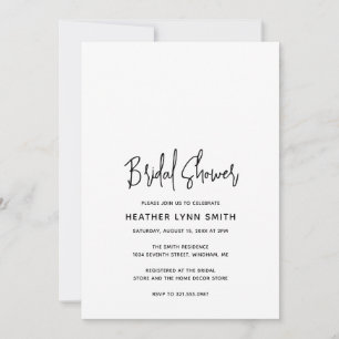 Heather Elegant Minimal Modern Bridal Shower Invitation