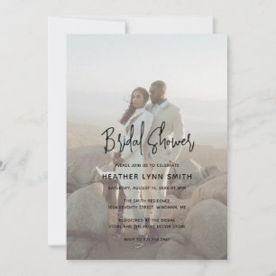 Heather Elegant Minimal Modern Bridal Shower Invitation