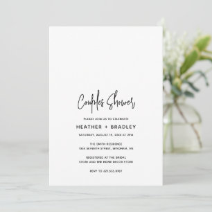Heather Elegant Minimal Modern Couples Shower Invitation