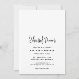 Heather Elegant Minimal Modern Rehearsal Dinner Invitation