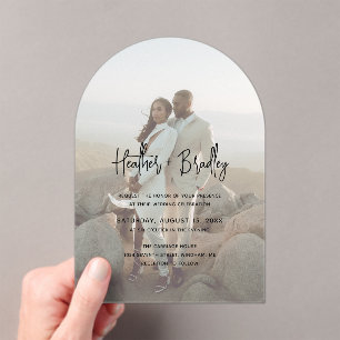 Heather Elegant Minimal Modern Wedding Acrylic Invitations