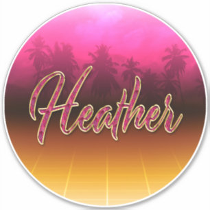Heather First Name golden pink Sticker