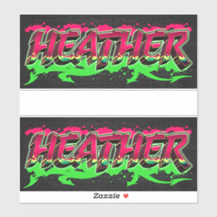 Heather First Name Graffiti Sticker