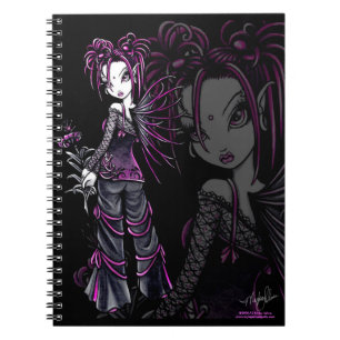 Heather Gothic Pink Flower Fairy Notebook