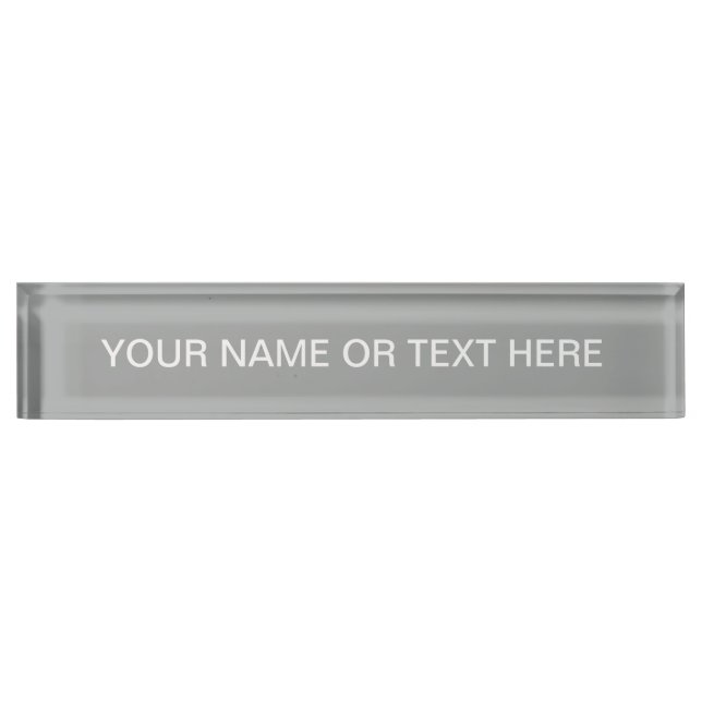 Heather Grey Solid Colour Customise It Nameplate (Front)