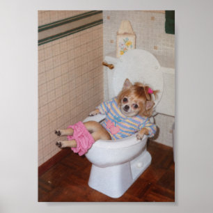 Heather-Lynn’s Retro Chihuahua Potty Triumph Poster