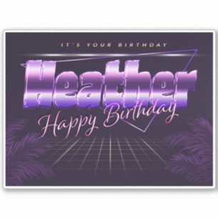 Heather Name Vorname lila retro Sticker Geburtstag