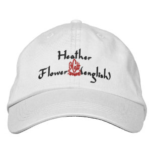 Heather Name With English Meaning White Embroidered Hat